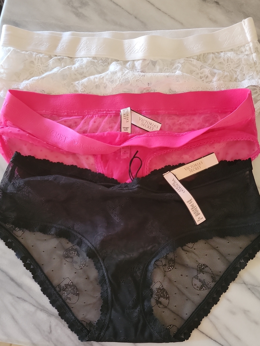 NWT Victoria's Secret Lace Bikini Panties Bundle of 3